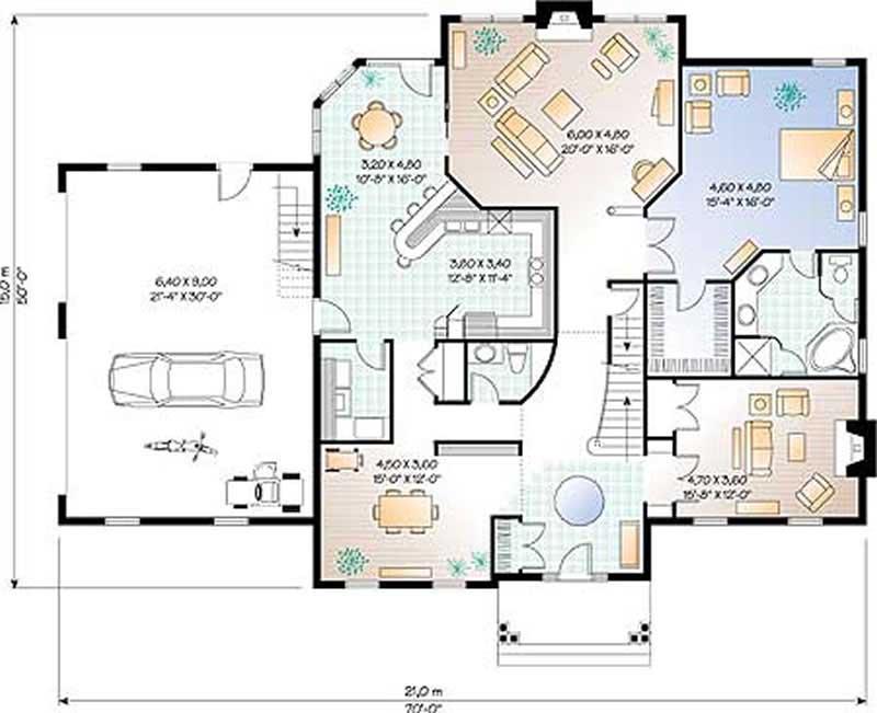 Floor Plan First Story of Country Plan #126-1191