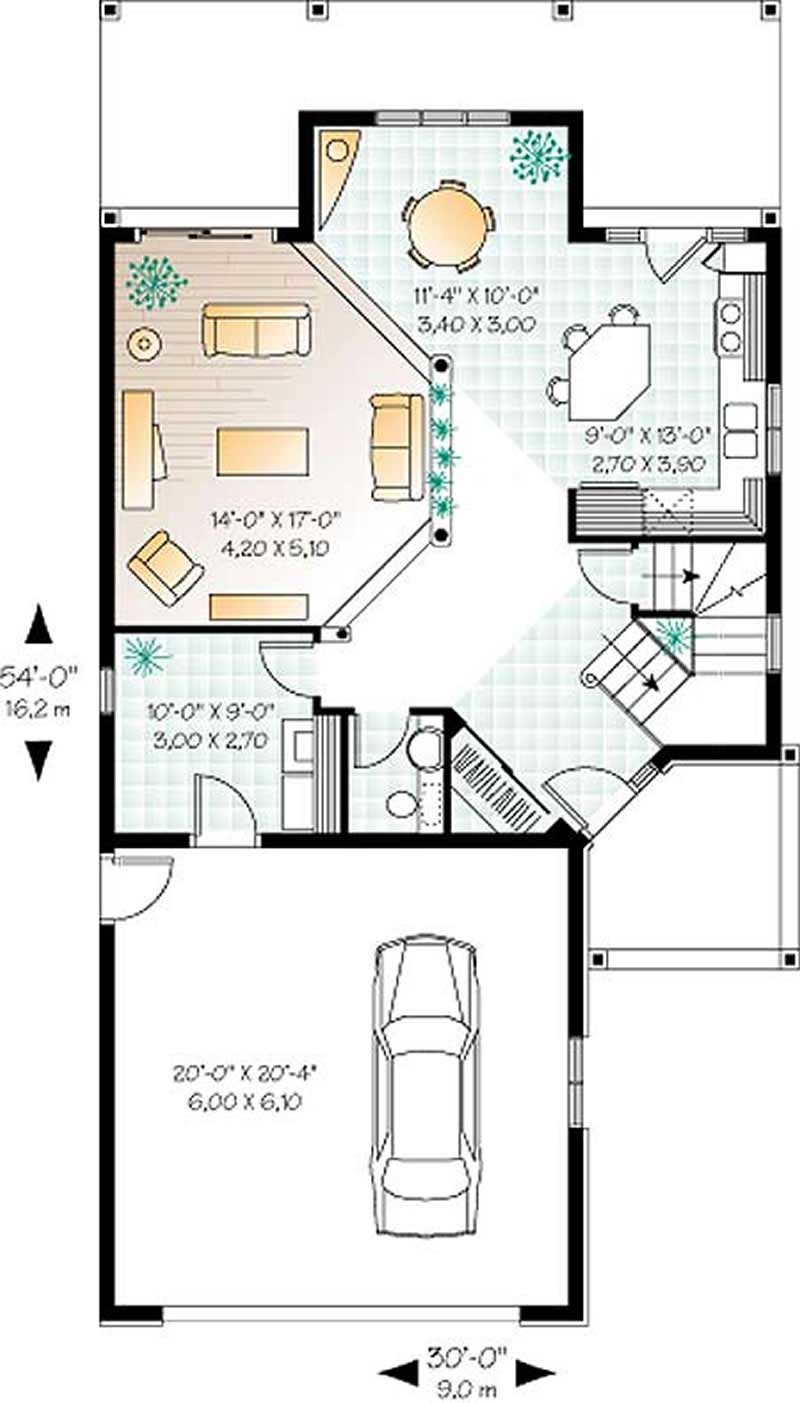Floor Plan First Story of Contemporary Plan #126-1195