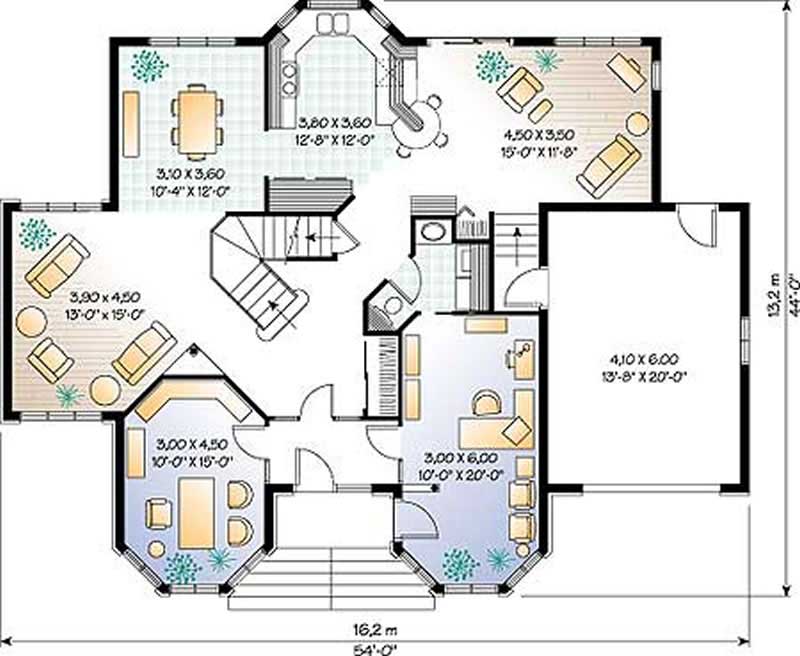 Floor Plan First Story of Country Plan #126-1202