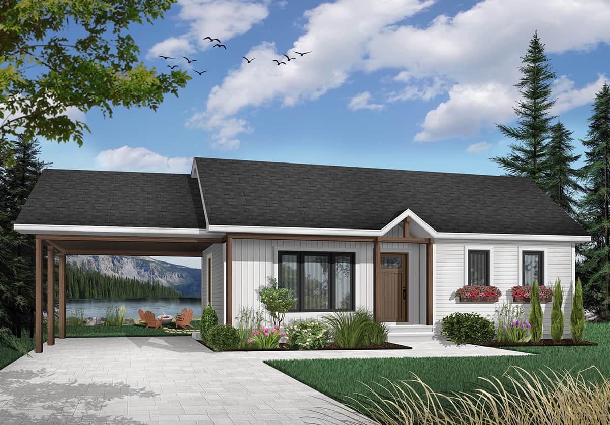 Carport of this 2-Bedroom, 947 Sq Ft Plan - 126-1206