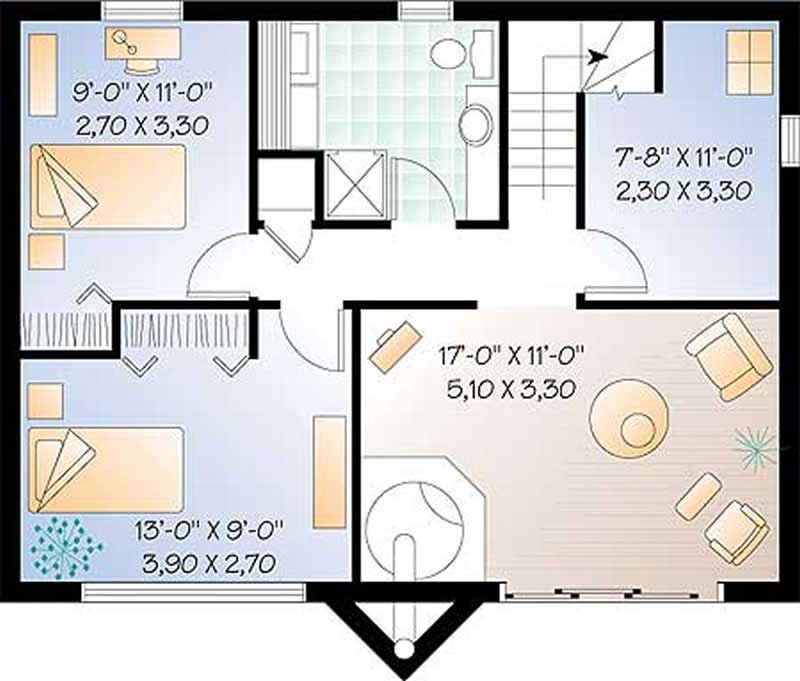 Floor Plan Basement of Contemporary Plan #126-1211