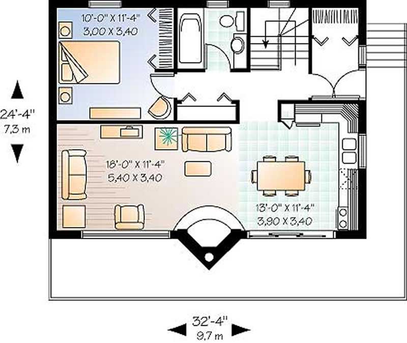 Floor Plan First Story of Contemporary Plan #126-1211