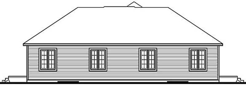 Home Plan Rear Elevation of this 2-Bedroom,1676 Sq Ft Plan -126-1214