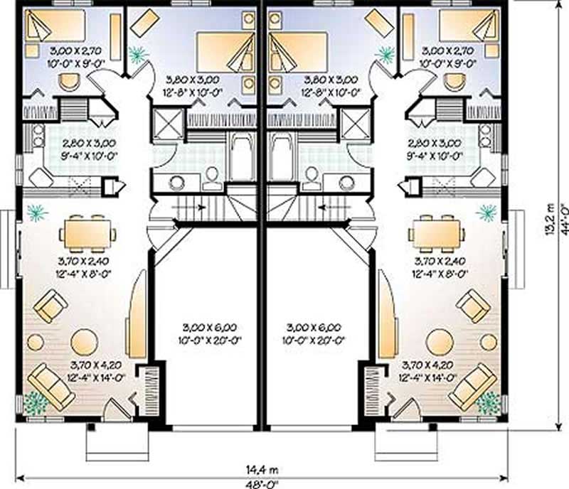 Floor Plan First Story of Multi-Unit Plan #126-1214