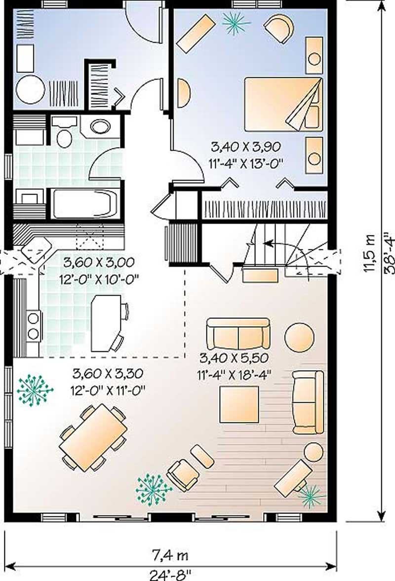Floor Plan First Story of Contemporary Plan #126-1215