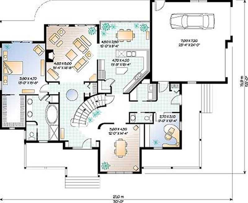 Floor Plan First Story of Country Plan #126-1224