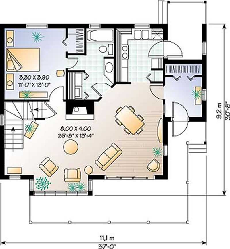 Floor Plan First Story of Contemporary Plan #126-1227