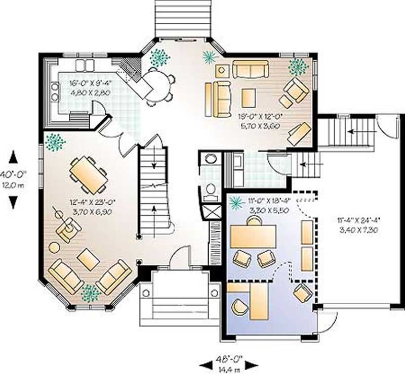 Floor Plan First Story of Contemporary Plan #126-1228