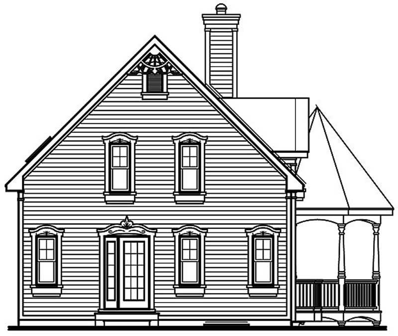 Home Plan Rear Elevation of this 3-Bedroom,1597 Sq Ft Plan -126-1230