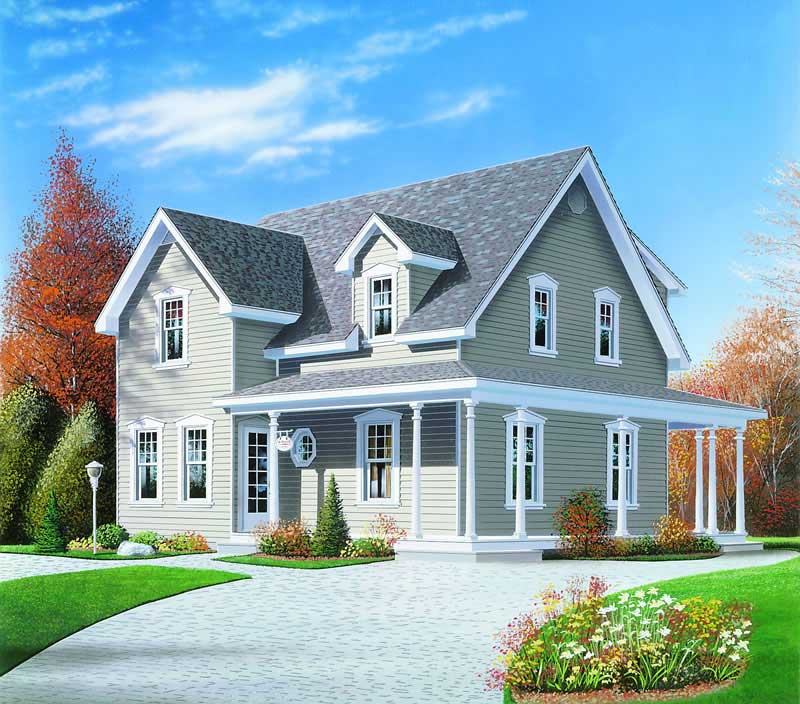 Front elevation of Country home (ThePlanCollection: House Plan #126-1231)