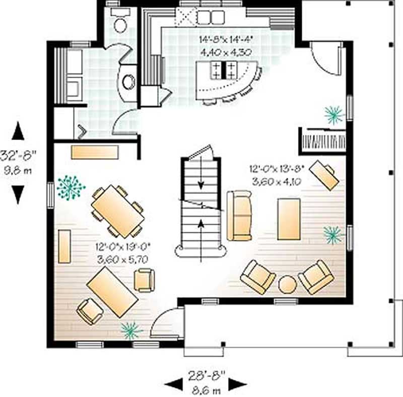 Floor Plan First Story of Country Plan #126-1231