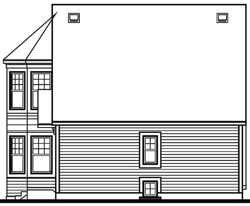 Home Plan Rear Elevation of this 2-Bedroom,1324 Sq Ft Plan -126-1236