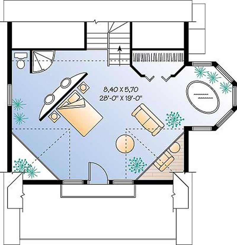 Floor Plan Second Story of Contemporary Plan #126-1236