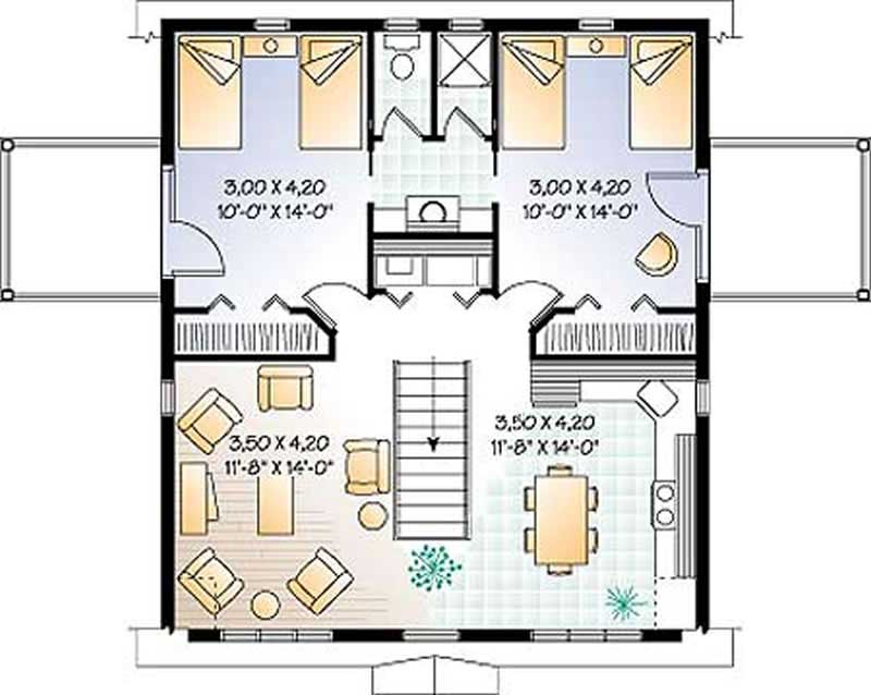 Floor Plan Second Story of Country Plan #126-1237