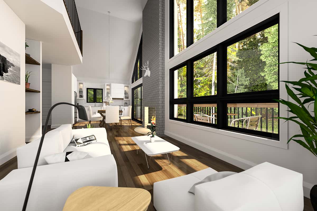 Living Room of this 3-Bedroom, 1077 Sq Ft Plan - 126-1242