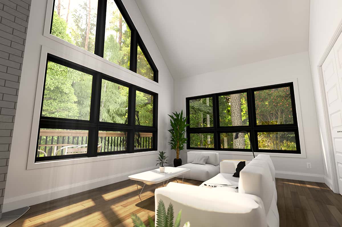 Living Room of this 3-Bedroom, 1077 Sq Ft Plan - 126-1242
