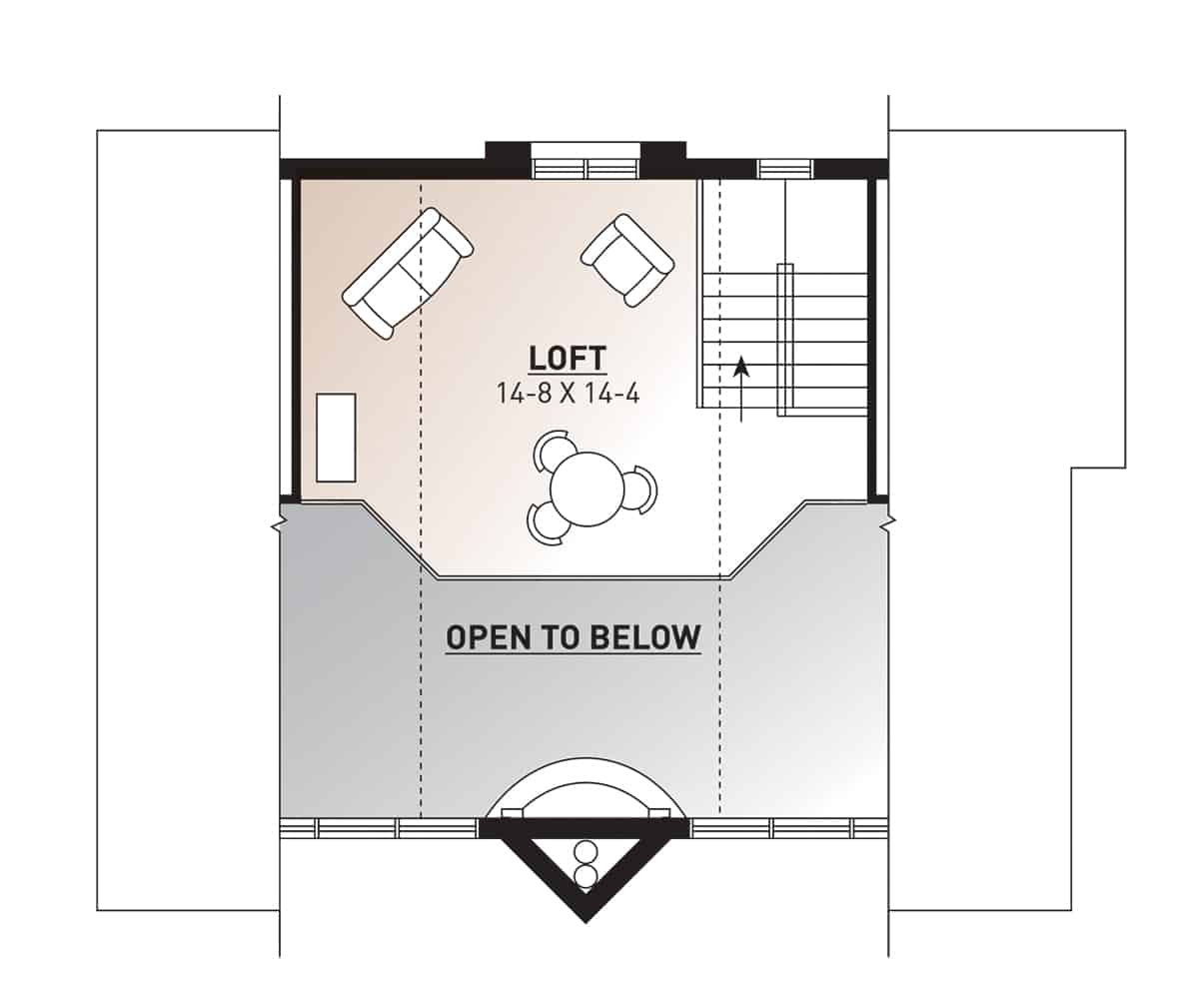 Floor Plan Upper Level of Contemporary Plan #126-1242