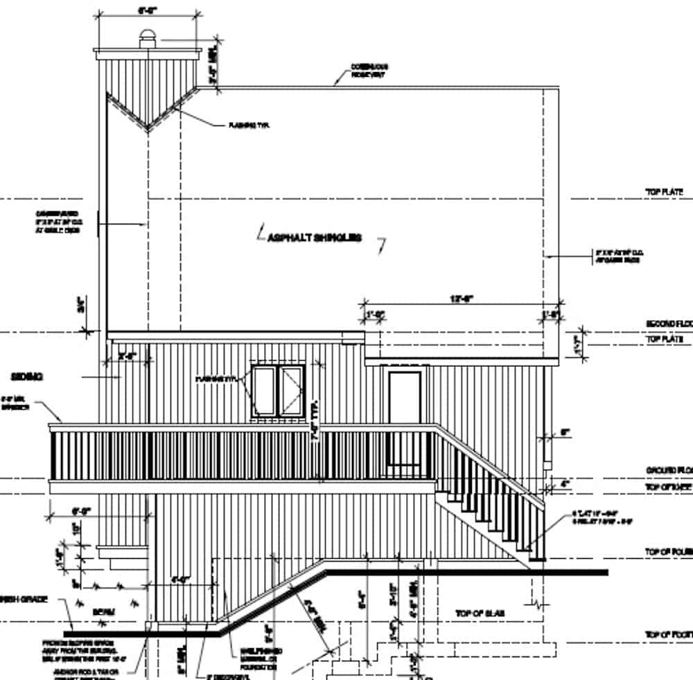 Home Plan Right Elevation of this 3-Bedroom,1077 Sq Ft Plan -126-1242