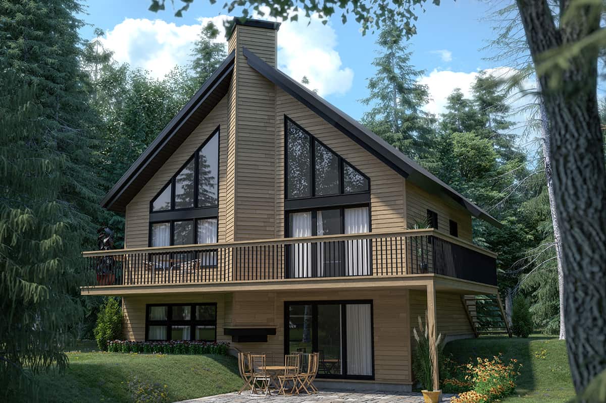 Contemporary lake home (ThePlanCollection: Plan #126-1242)