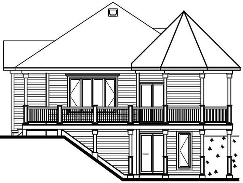 Home Plan Rear Elevation of this 1-Bedroom,840 Sq Ft Plan -126-1243