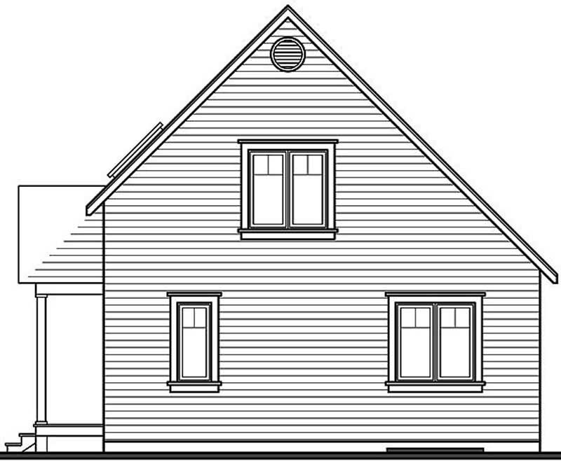 Home Plan Rear Elevation of this 3-Bedroom,1168 Sq Ft Plan -126-1244
