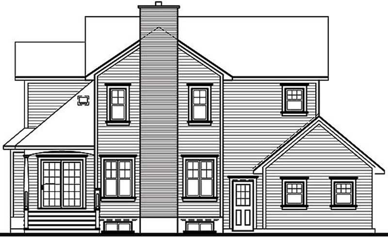 Home Plan Rear Elevation of this 3-Bedroom,2426 Sq Ft Plan -126-1246
