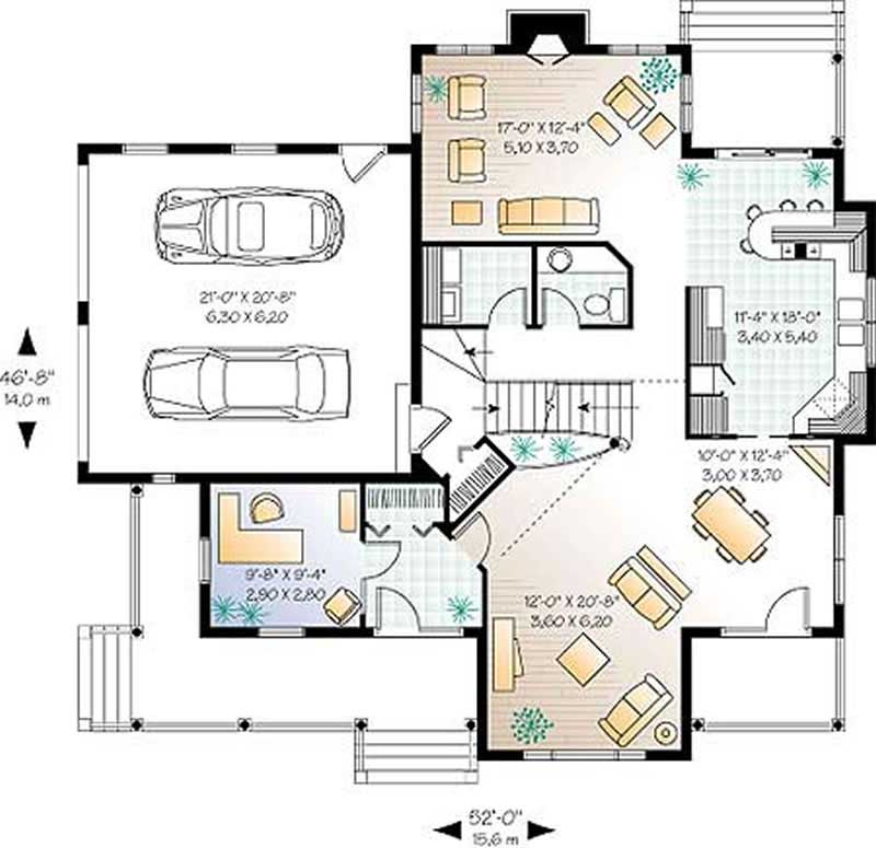 Floor Plan First Story of Country Plan #126-1246