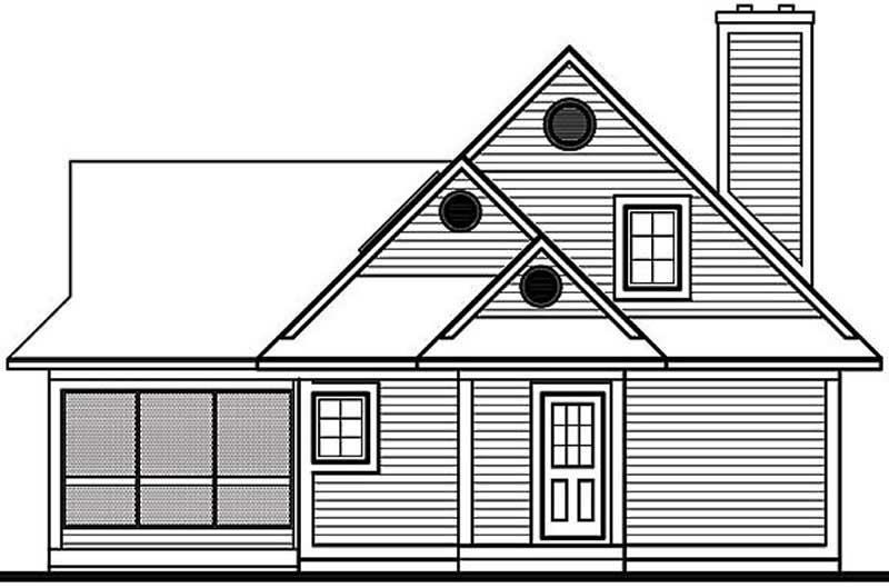 Home Plan Rear Elevation of this 2-Bedroom,1460 Sq Ft Plan -126-1247