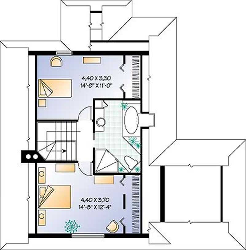 Floor Plan Second Story of Country Plan #126-1247