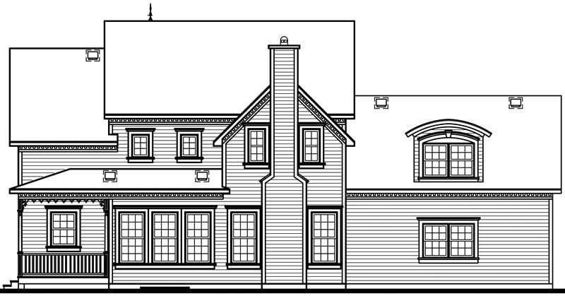 Home Plan Rear Elevation of this 3-Bedroom,2590 Sq Ft Plan -126-1248