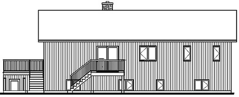 Home Plan Rear Elevation of this 4-Bedroom,3105 Sq Ft Plan -126-1250