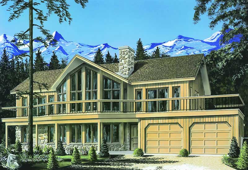 Rear View of this 4-Bedroom, 3105 Sq Ft Plan - 126-1250