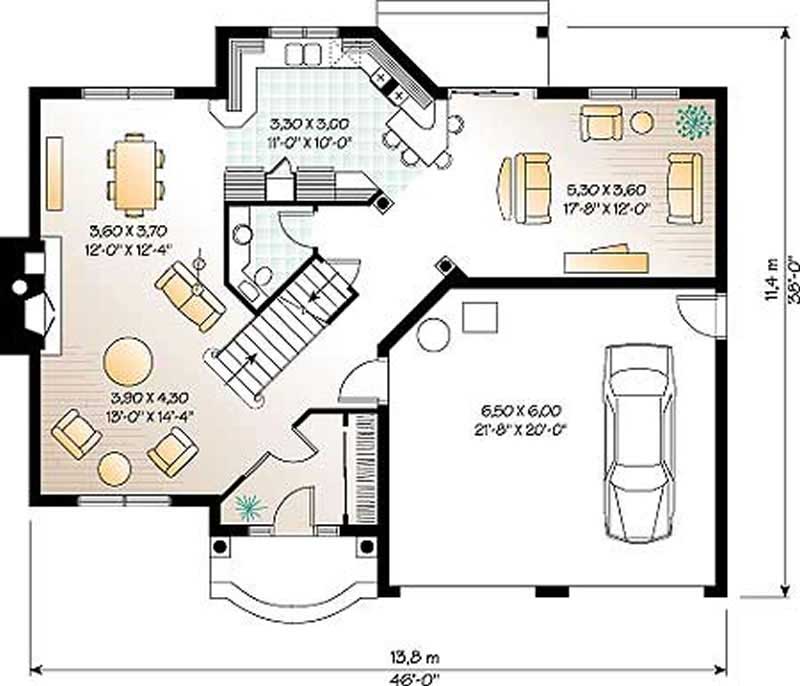 Floor Plan First Story of Traditional Plan #126-1259