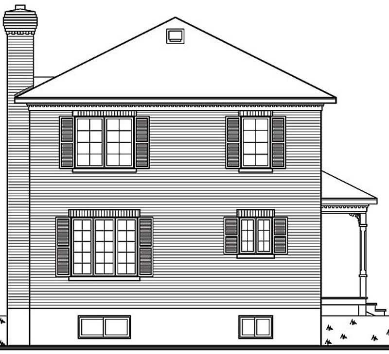 Home Plan Rear Elevation of this 3-Bedroom,1560 Sq Ft Plan -126-1260