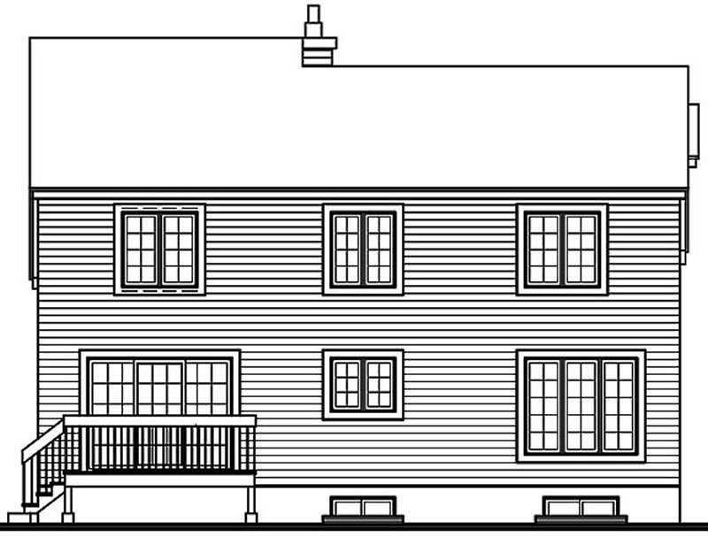 Home Plan Rear Elevation of this 3-Bedroom,2116 Sq Ft Plan -126-1261
