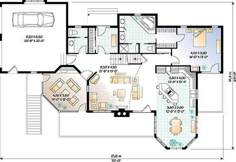 Floor Plan First Story of Country Plan #126-1262