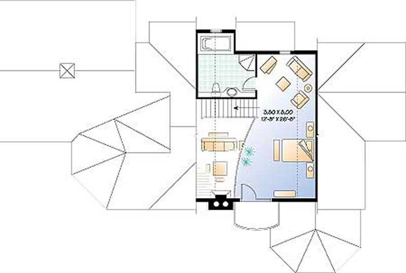 Floor Plan Second Story of Country Plan #126-1262