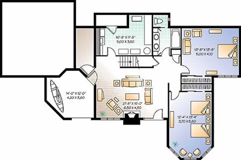 Floor Plan Basement of Country Plan #126-1262