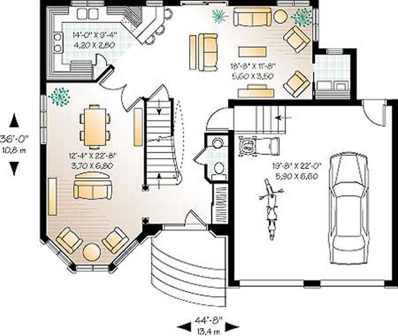Floor Plan First Story of Contemporary Plan #126-1263