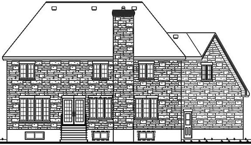 Home Plan Rear Elevation of this 5-Bedroom,3134 Sq Ft Plan -126-1267