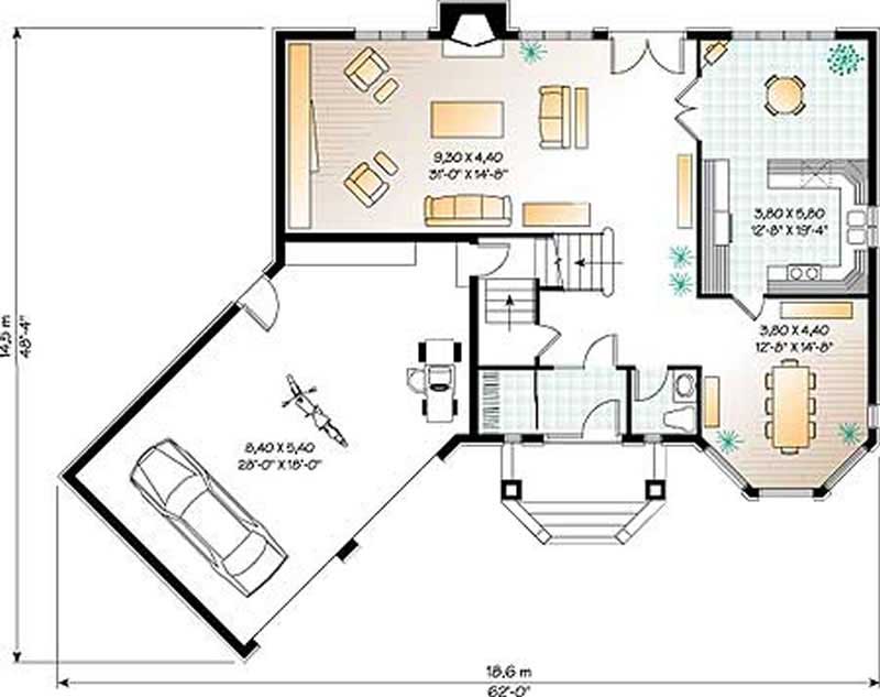 Floor Plan First Story of Contemporary Plan #126-1267
