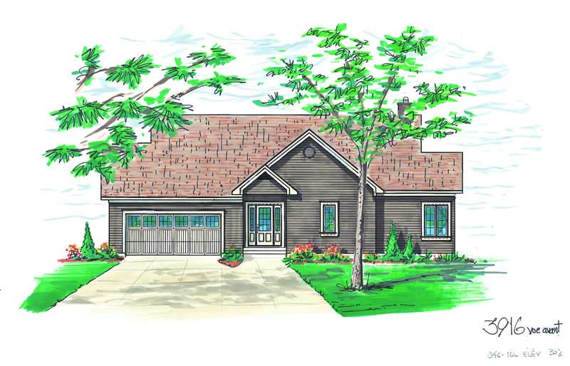 Front View of this 4-Bedroom, 2812 Sq Ft Plan - 126-1268