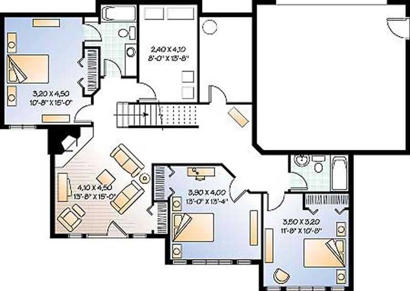 Floor Plan Basement of Traditional Plan #126-1268