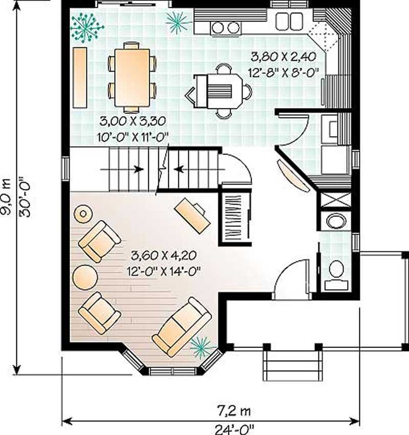 Floor Plan First Story of Craftsman Plan #126-1270