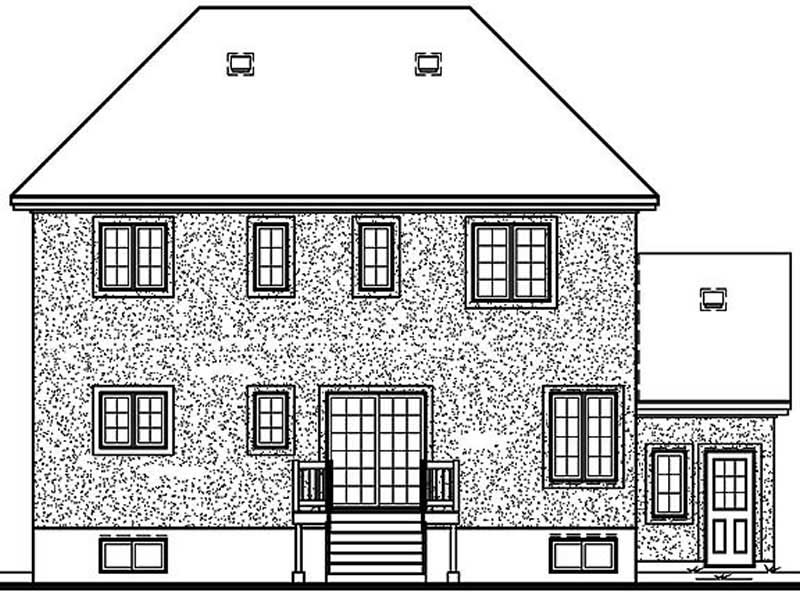 Home Plan Rear Elevation of this 3-Bedroom,1996 Sq Ft Plan -126-1273
