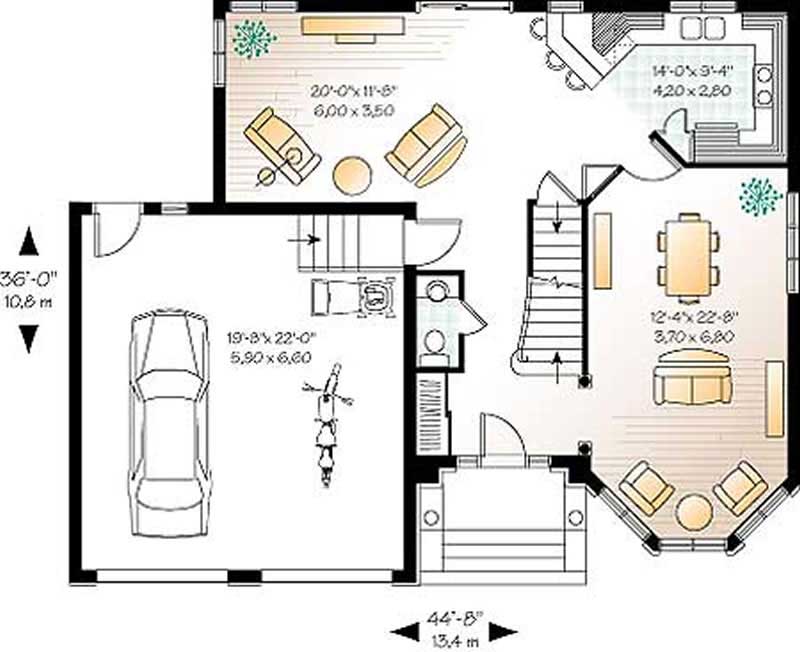 Floor Plan First Story of Contemporary Plan #126-1273