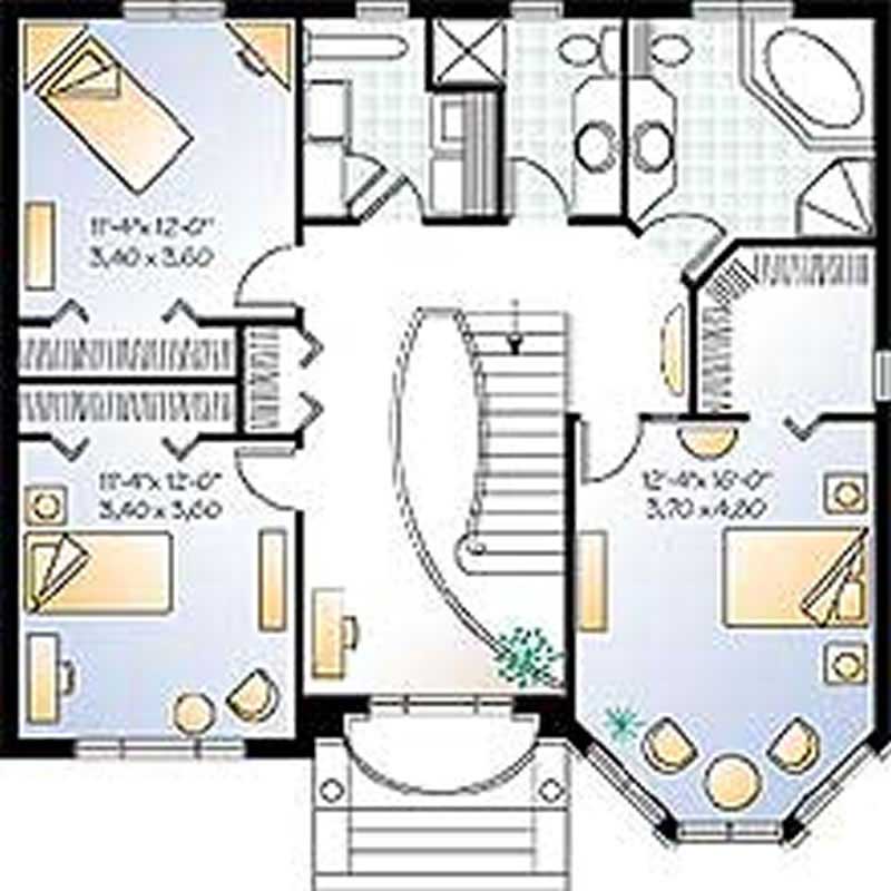 Floor Plan Second Story of Contemporary Plan #126-1273