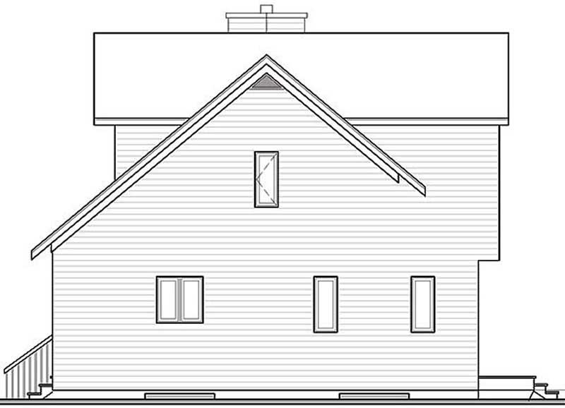 Home Plan Rear Elevation of this 2-Bedroom,1311 Sq Ft Plan -126-1275