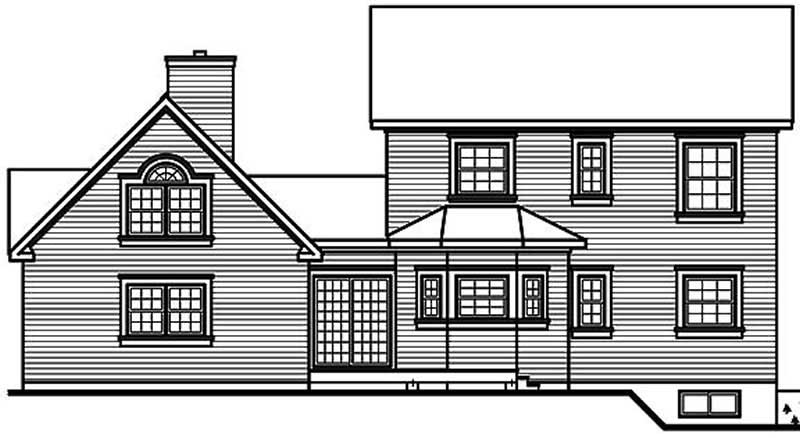 Home Plan Rear Elevation of this 4-Bedroom,2252 Sq Ft Plan -126-1279