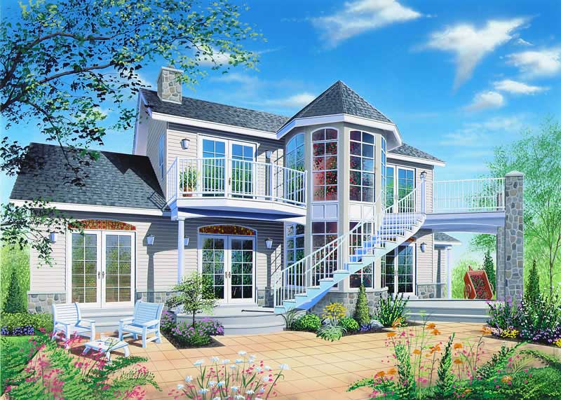 Home Plan Rear Elevation of this 3-Bedroom,1922 Sq Ft Plan -126-1282